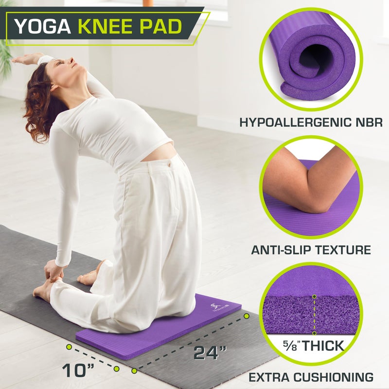 Prosource Fit ProsourceFit Extra Thick Yoga Knee Pad and Elbow Cushion 15mm (5/8â€) Fits Standard Mats for Pain Free Joints in Yoga, Pilates, Floor Workouts - Image 2